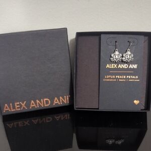 Alex and Ani Silver Lotus Earrings